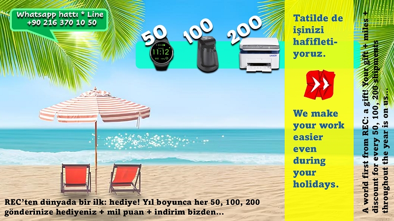 Tatilde de işinizi hafifletiyoruz... | We make your work easier even during your holidays...